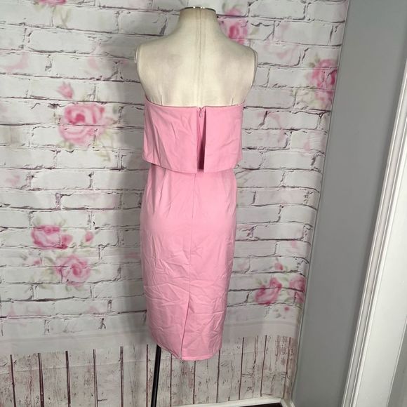 Lulu’s Lots of Love Light Pink Strapless Midi strapless flounce Dress - Picture 9 of 14